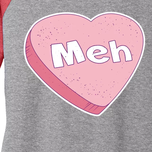 Valentine's Day Meh Conversation Heart Candy Women's Tri-Blend 3/4-Sleeve Raglan Shirt