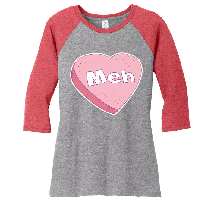 Valentine's Day Meh Conversation Heart Candy Women's Tri-Blend 3/4-Sleeve Raglan Shirt