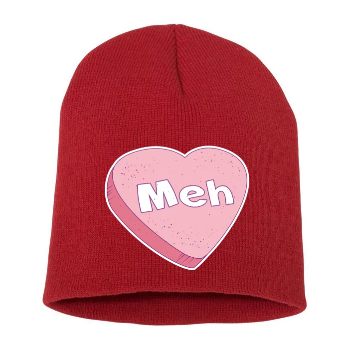 Valentine's Day Meh Conversation Heart Candy Short Acrylic Beanie