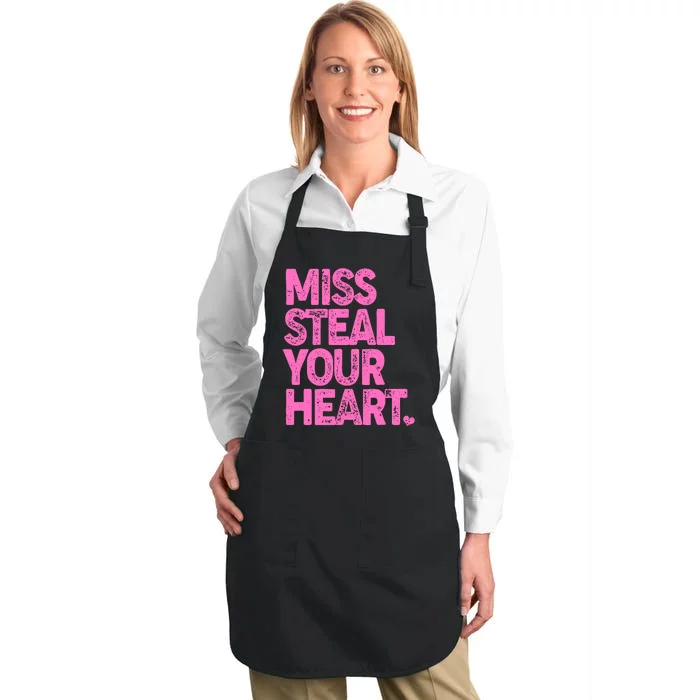 Valentine's Day Miss Steal Your Heart Full-Length Apron With Pocket