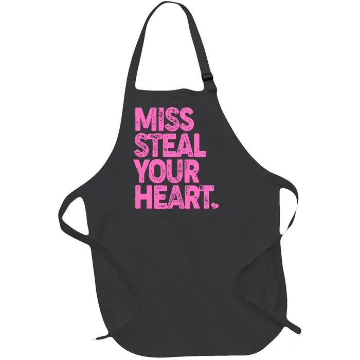 Valentine's Day Miss Steal Your Heart Full-Length Apron With Pocket