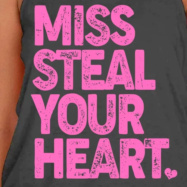 Valentine's Day Miss Steal Your Heart Women's Knotted Racerback Tank