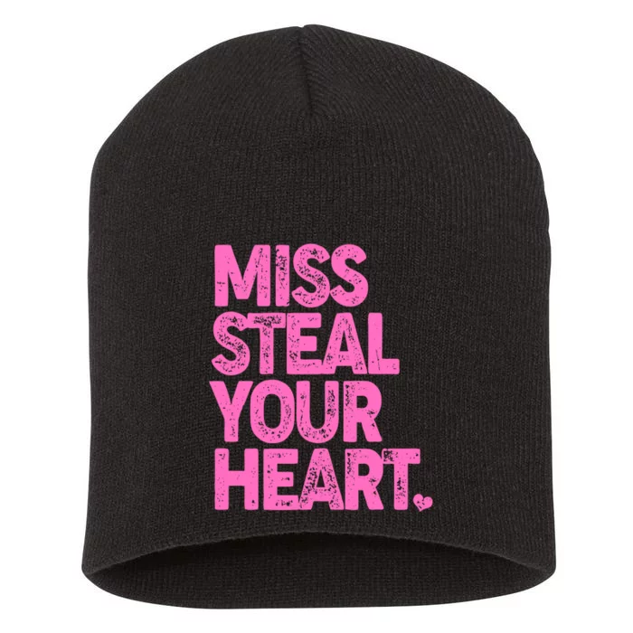 Valentine's Day Miss Steal Your Heart Short Acrylic Beanie