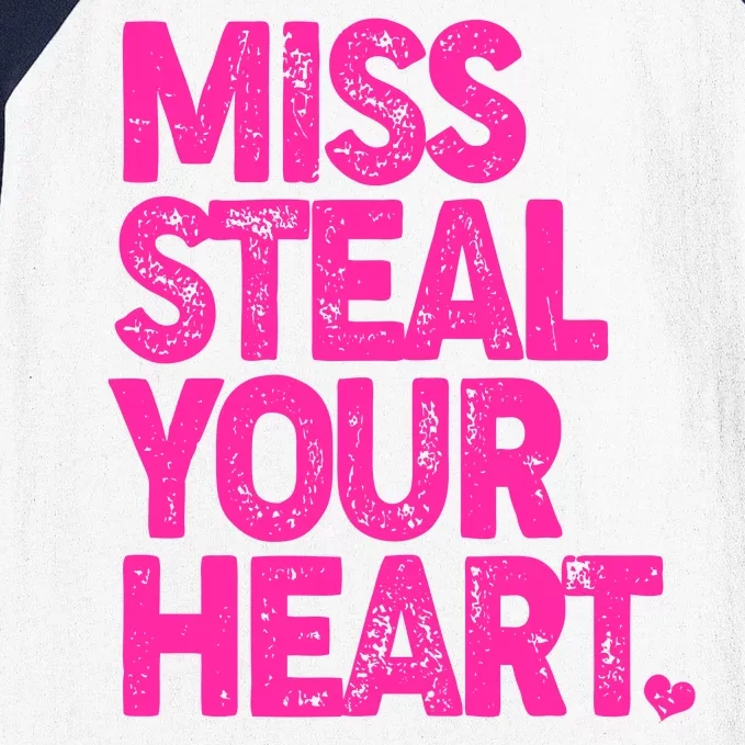 Valentine's Day Miss Steal Your Heart Baseball Sleeve Shirt