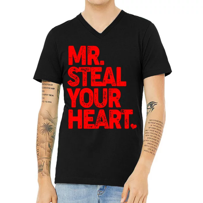 Valentine's Day Mr Steal Your Heart V-Neck T-Shirt