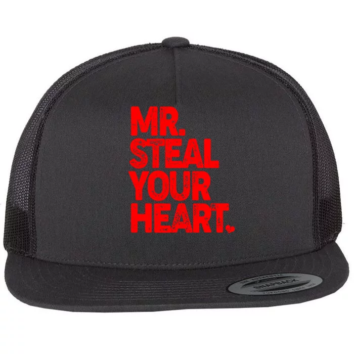 Valentine's Day Mr Steal Your Heart Flat Bill Trucker Hat