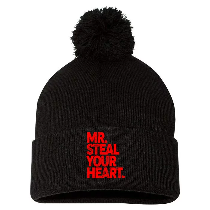 Valentine's Day Mr Steal Your Heart Pom Pom 12in Knit Beanie