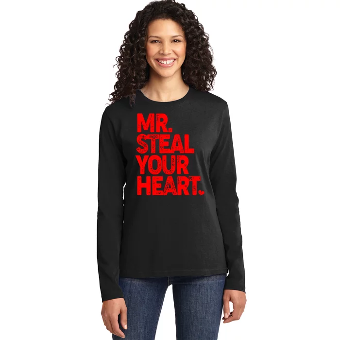 Valentine's Day Mr Steal Your Heart Ladies Long Sleeve Shirt