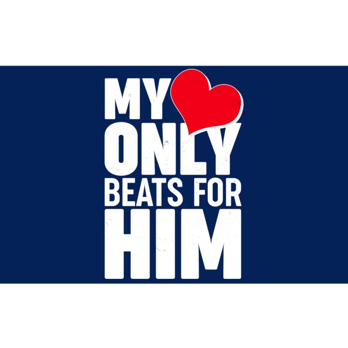 Valentine's Day My Heart Only Beats for Him Matching Couples Bumper Sticker