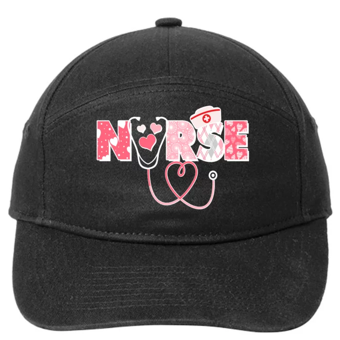 Valentine's Day Nurse Love 7-Panel Snapback Hat