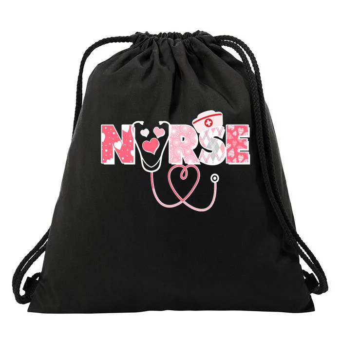 Valentine's Day Nurse Love Drawstring Bag