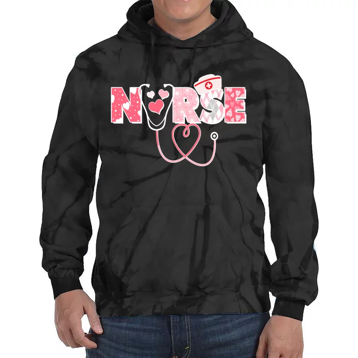 Valentine's Day Nurse Love Tie Dye Hoodie