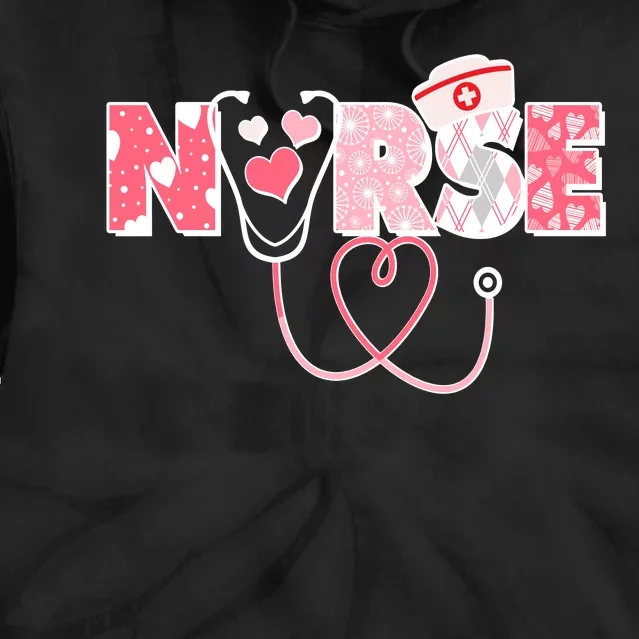 Valentine's Day Nurse Love Tie Dye Hoodie