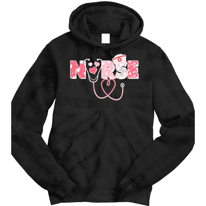 Valentine's Day Nurse Love Tie Dye Hoodie