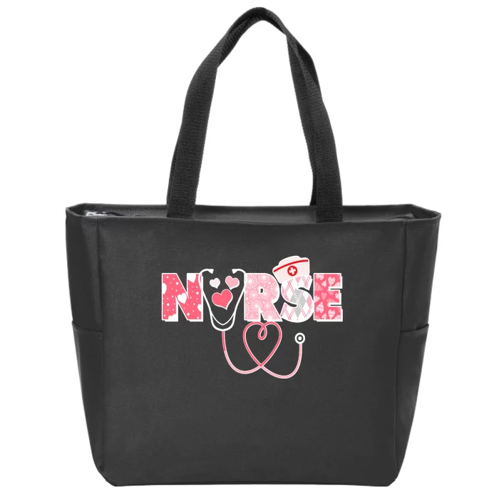 Valentine's Day Nurse Love Zip Tote Bag