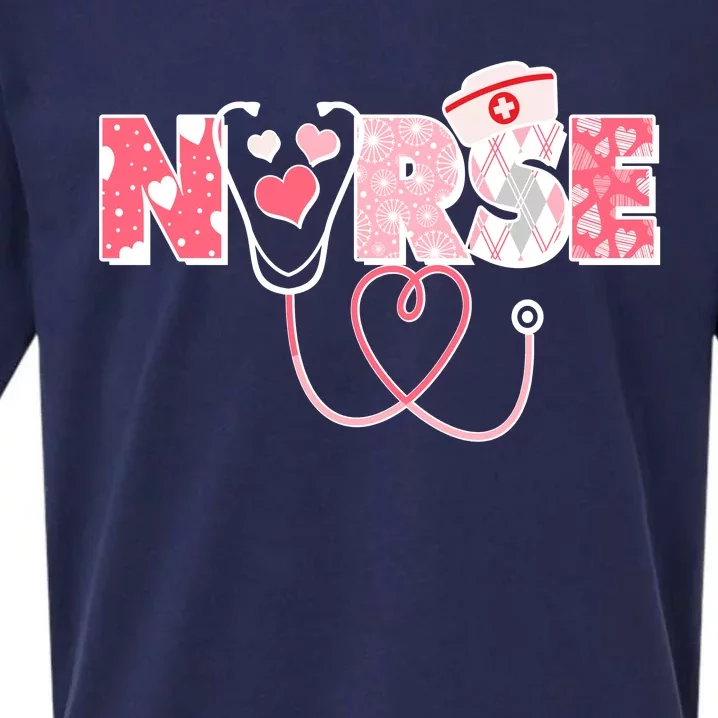 Valentine's Day Nurse Love Sueded Cloud Jersey T-Shirt