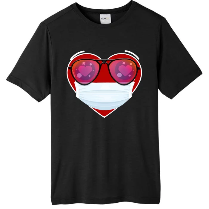 Valentines Day Quarantine Mask Heart ChromaSoft Performance T-Shirt