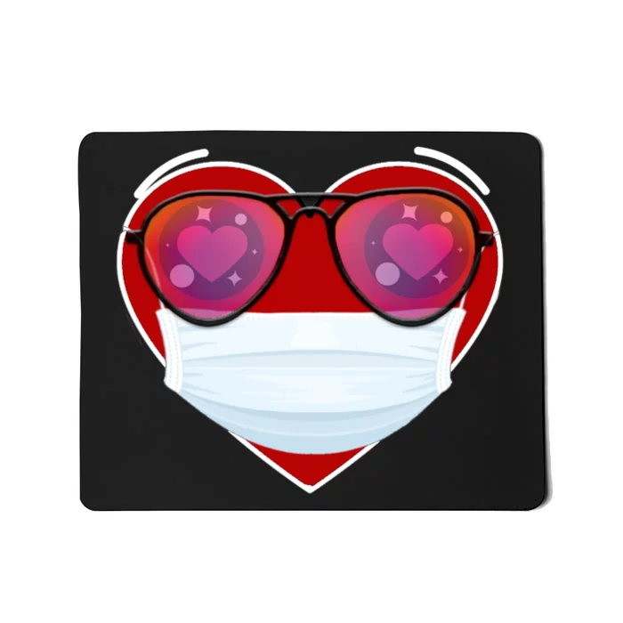 Valentines Day Quarantine Mask Heart Mousepad