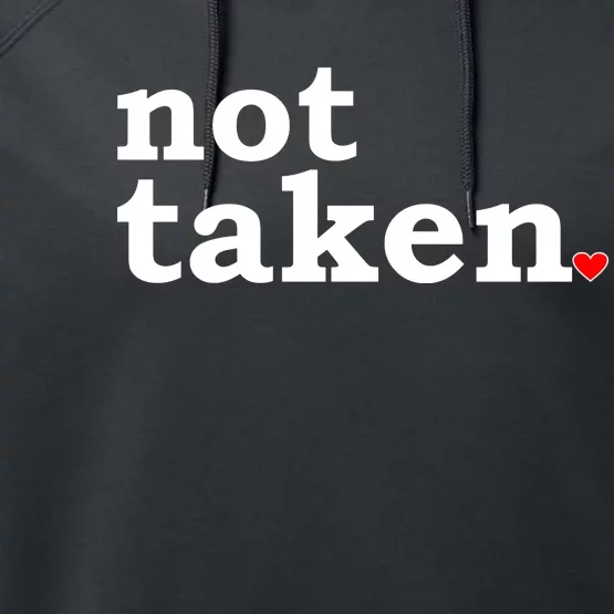 Valentine's Day Relationship Status Not Taken. Single Heart Performance Fleece Hoodie