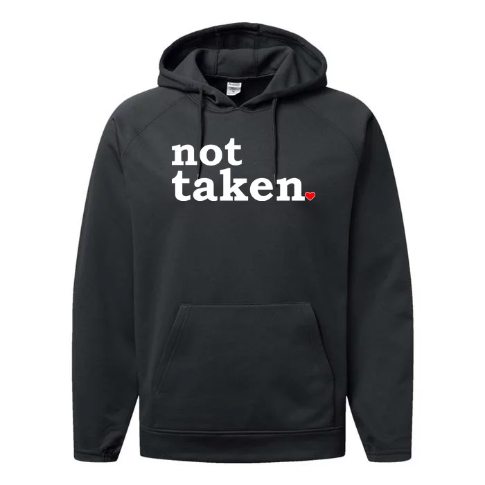 Valentine's Day Relationship Status Not Taken. Single Heart Performance Fleece Hoodie