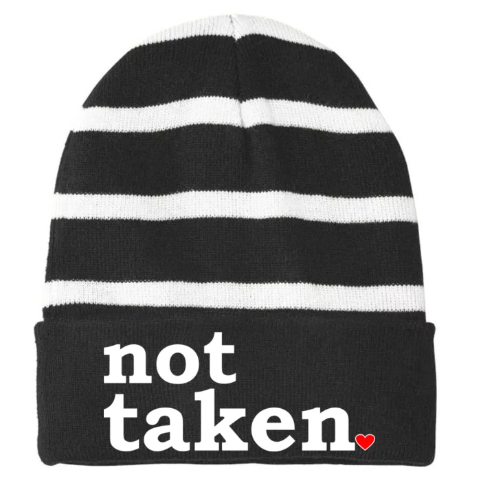 Valentine's Day Relationship Status Not Taken. Single Heart Striped Beanie with Solid Band