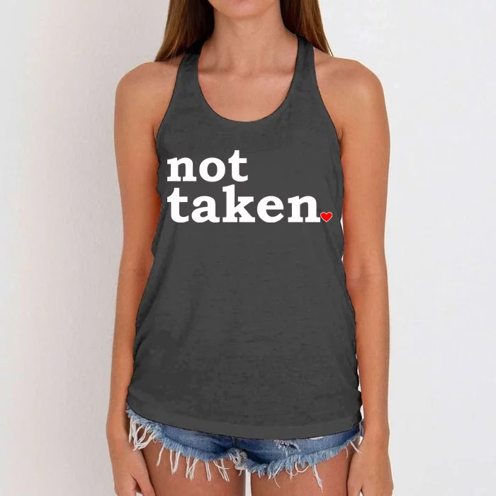 Valentine's Day Relationship Status Not Taken. Single Heart Women's Knotted Racerback Tank