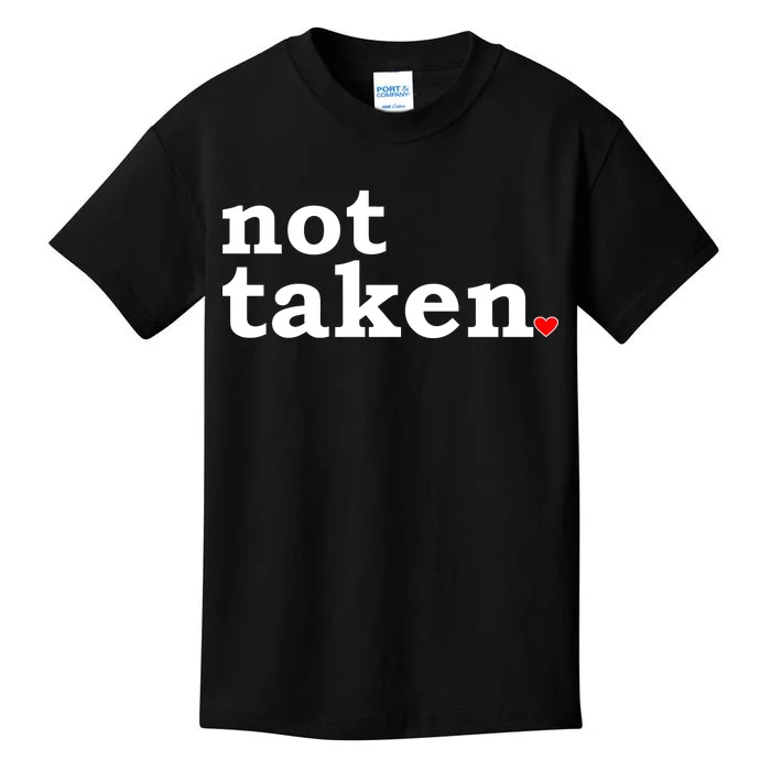 Valentine's Day Relationship Status Not Taken. Single Heart Kids T-Shirt