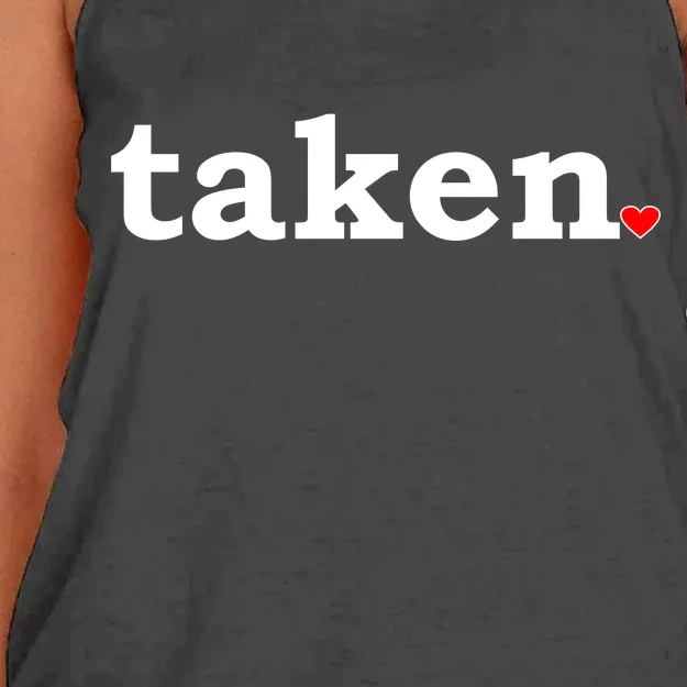 Valentine's Day Relationship Status Taken. Heart Women's Knotted Racerback Tank