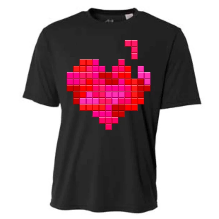 Valentine's Day Retro Video Game Heart Puzzle Cooling Performance Crew T-Shirt