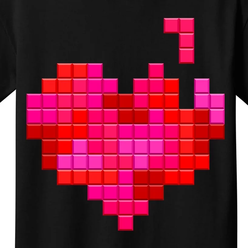 Valentine's Day Retro Video Game Heart Puzzle Kids T-Shirt