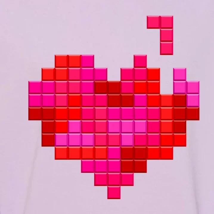 Valentine's Day Retro Video Game Heart Puzzle Garment-Dyed Sweatshirt