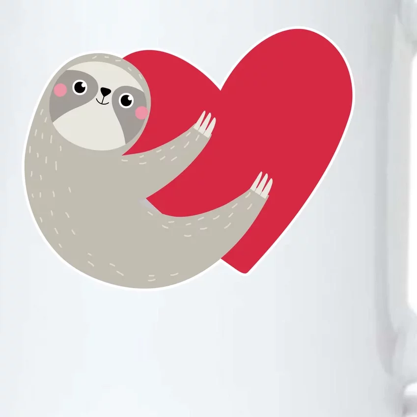 Valentines Day Sloth Heart Black Color Changing Mug