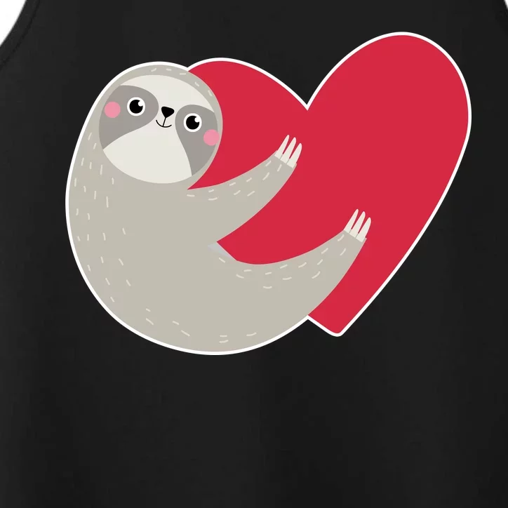 Valentines Day Sloth Heart Performance Tank