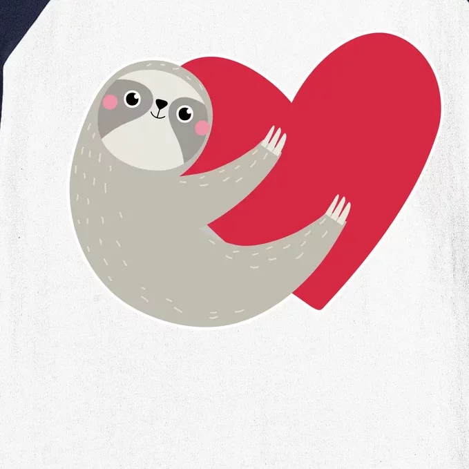 Valentines Day Sloth Heart Baseball Sleeve Shirt