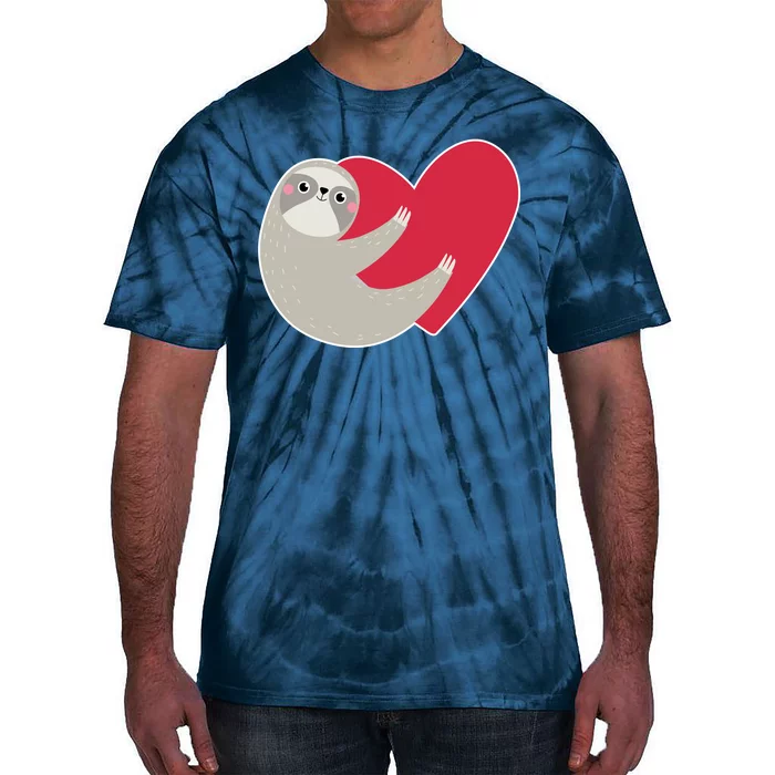 Valentines Day Sloth Heart Tie-Dye T-Shirt