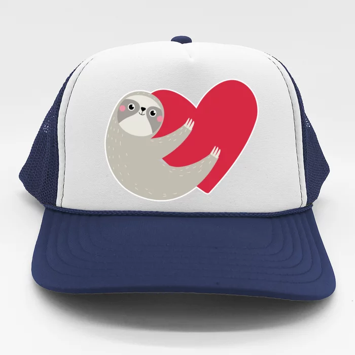 Valentines Day Sloth Heart Trucker Hat