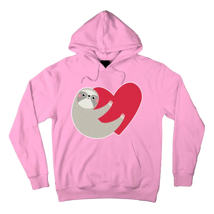 Valentines Day Sloth Heart Hoodie