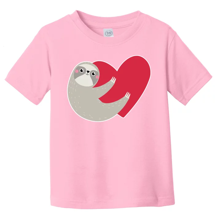 Valentines Day Sloth Heart Toddler T-Shirt