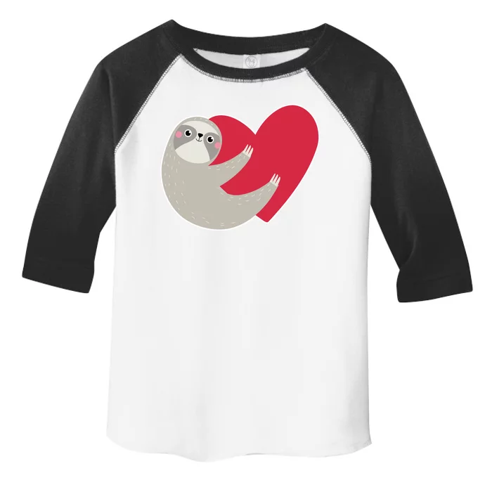 Valentines Day Sloth Heart Toddler Fine Jersey T-Shirt