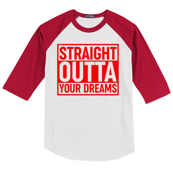 Valentine's Day Straight Outta Your Dreams meme Kids Colorblock Raglan Jersey