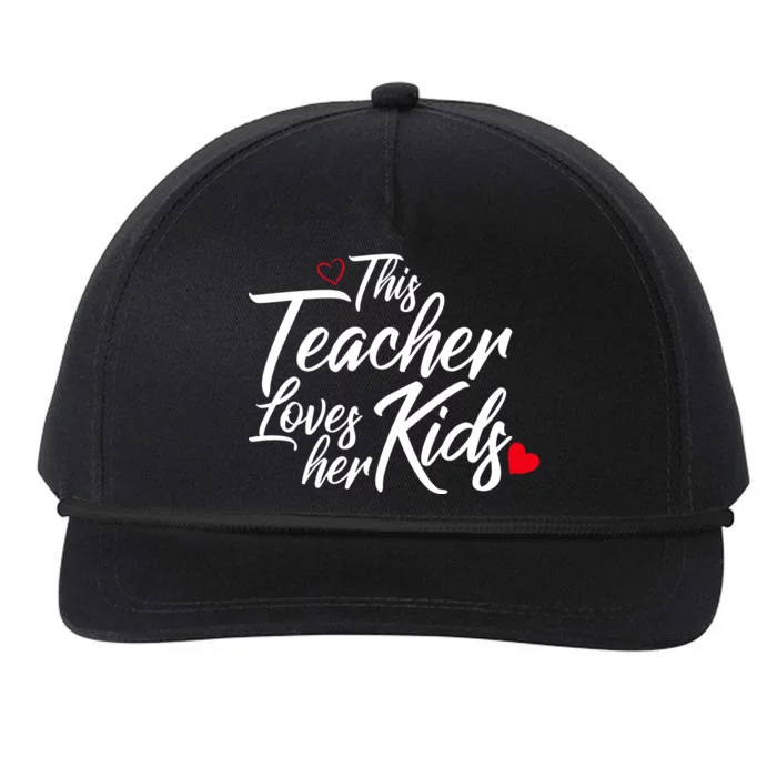 Valentine's Day This Teacher Loves Her Kids Snapback Five-Panel Rope Hat