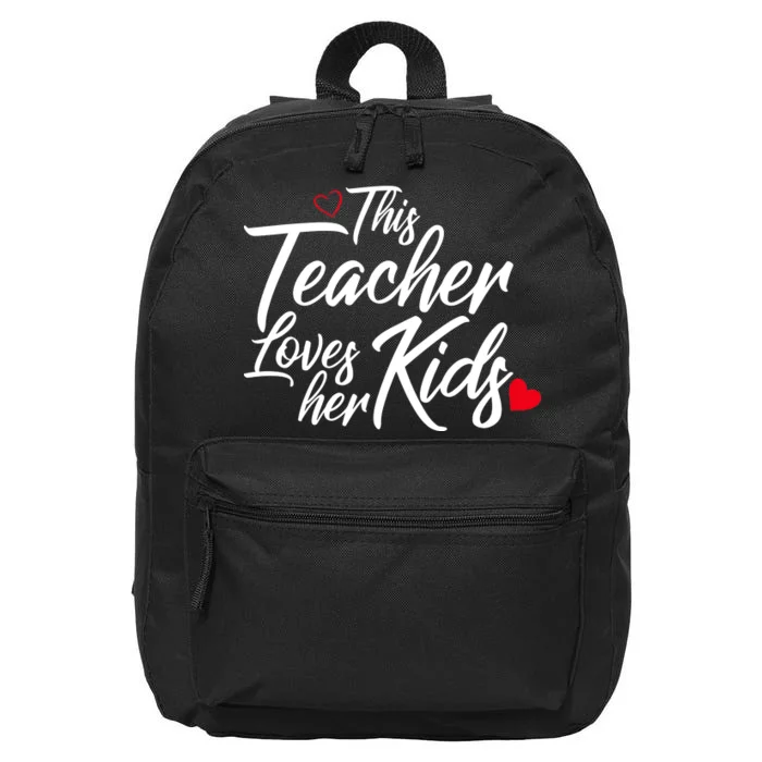 Valentine's Day This Teacher Loves Her Kids 16 in Basic Backpack