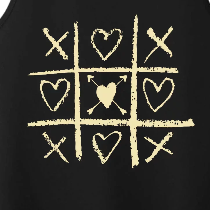 Valentine's Day Tic Tac Toe Love Hearts Performance Tank