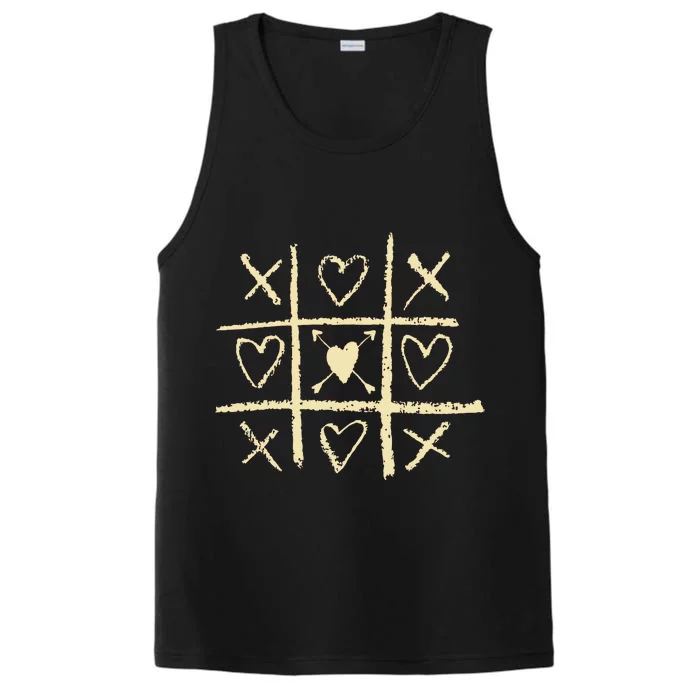 Valentine's Day Tic Tac Toe Love Hearts Performance Tank