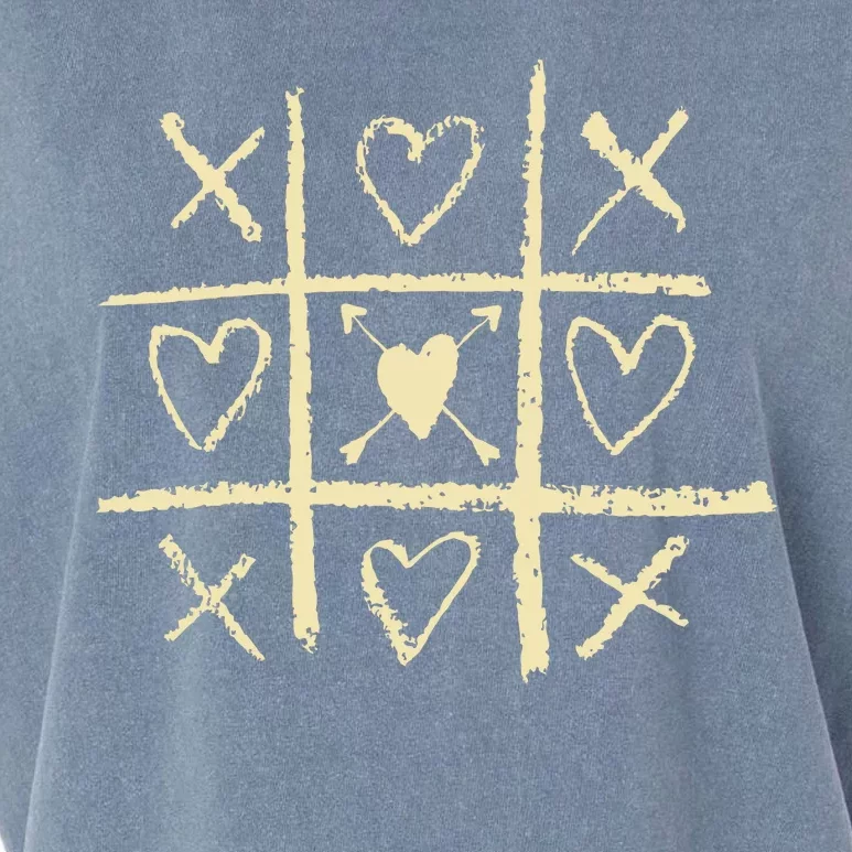 Valentine's Day Tic Tac Toe Love Hearts Garment-Dyed Women's Muscle Tee