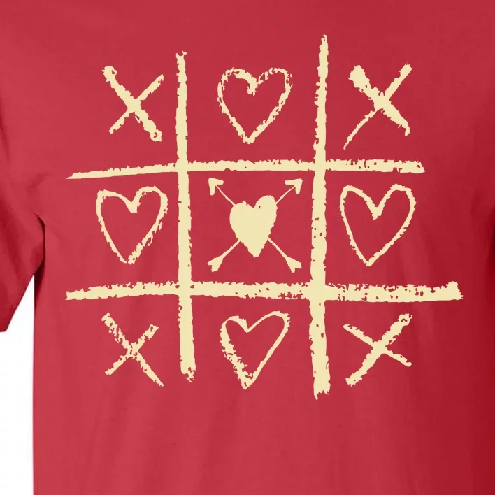 Valentine's Day Tic Tac Toe Love Hearts Tall T-Shirt