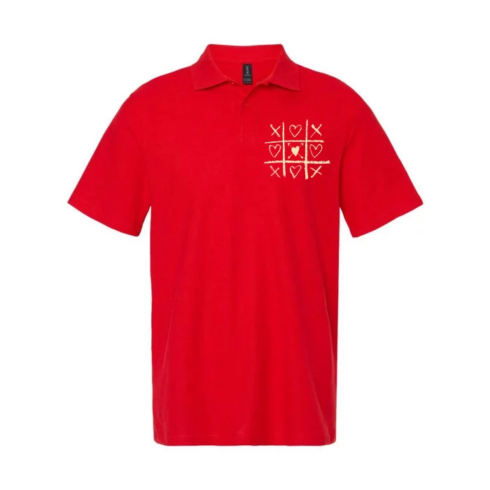 Valentine's Day Tic Tac Toe Love Hearts Softstyle Adult Sport Polo