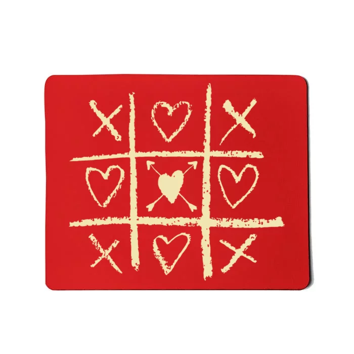 Valentine's Day Tic Tac Toe Love Hearts Mousepad