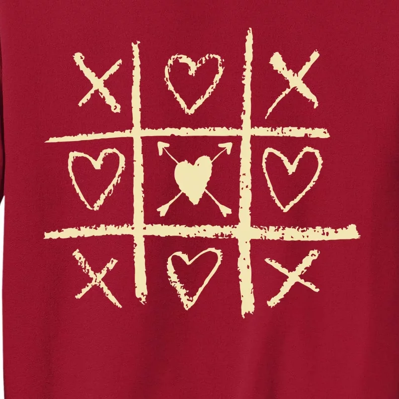 Valentine's Day Tic Tac Toe Love Hearts Tall Sweatshirt