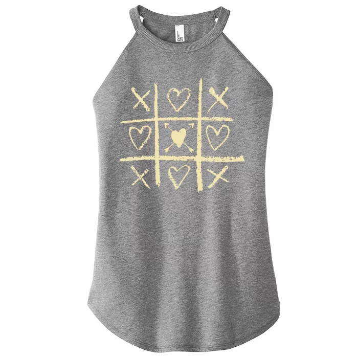 Valentine's Day Tic Tac Toe Love Hearts Women’s Perfect Tri Rocker Tank